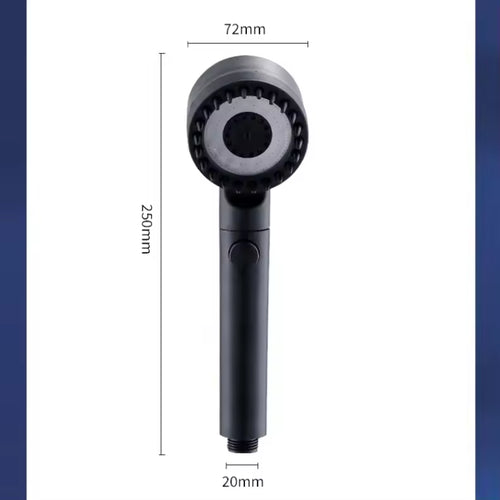 High Pressure Massage Shower Head with Filter and Scalp Brush 3 Mode Water Saving Handheld Spray Gunmetal Grey