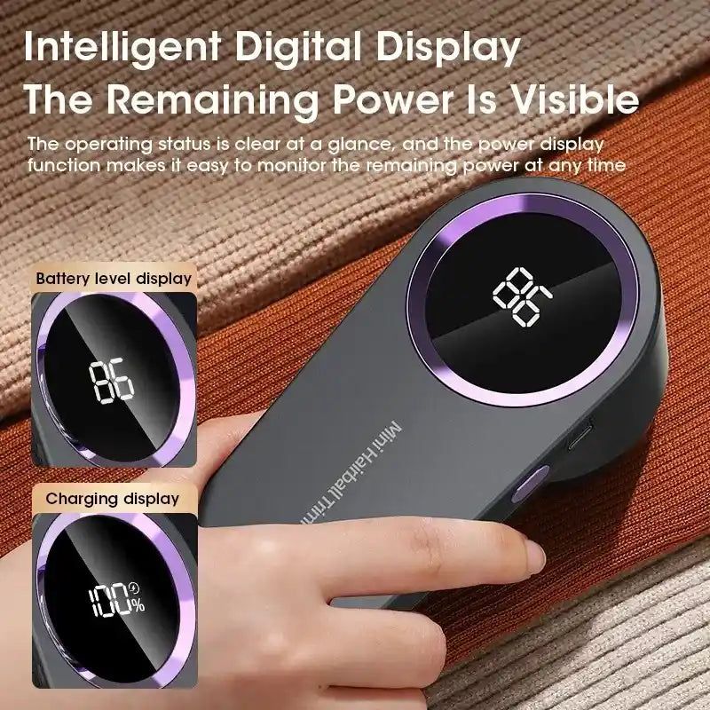 LED Digital Display Electric Lint Remover Rechargeable Fabric Shaver